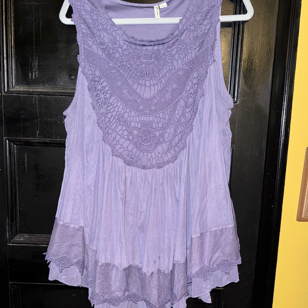 Ultra Pink Purple Sleeveless Pleated Blouse